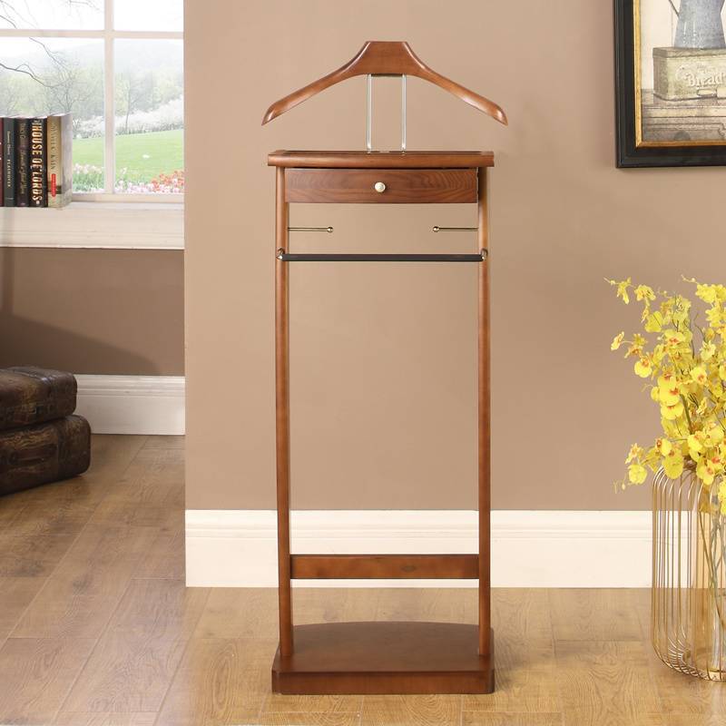 American-style Solid Wood Floor-standing Office Suit Hanger