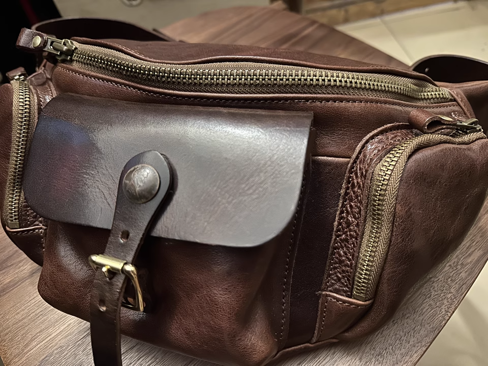 Handmade All-leather Chest Bag Retro Classic Style
