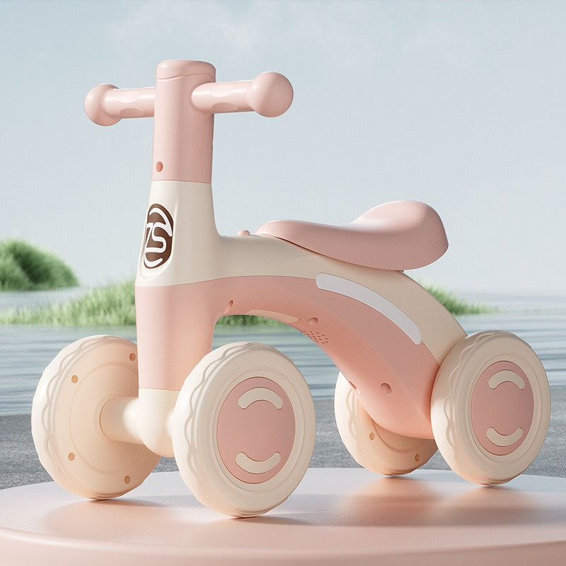 Wiggle Car Balance Bike With 4 Wheels Scratch-Resistant Indoor Outdoor Toddler Riding Toy With Steering Limit Twisting Cars